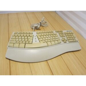 Microsoft 83718 Natural Keyboard Elite PS/2 Ergonomic Wired E06401PS2 Tested